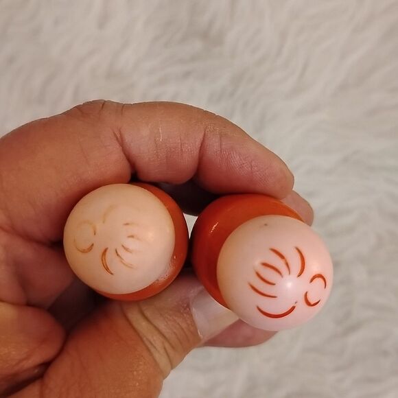 Lot Of 2 Vintage Fisher-Price Little People 1970s Orange Boy - Picture 2 of 4